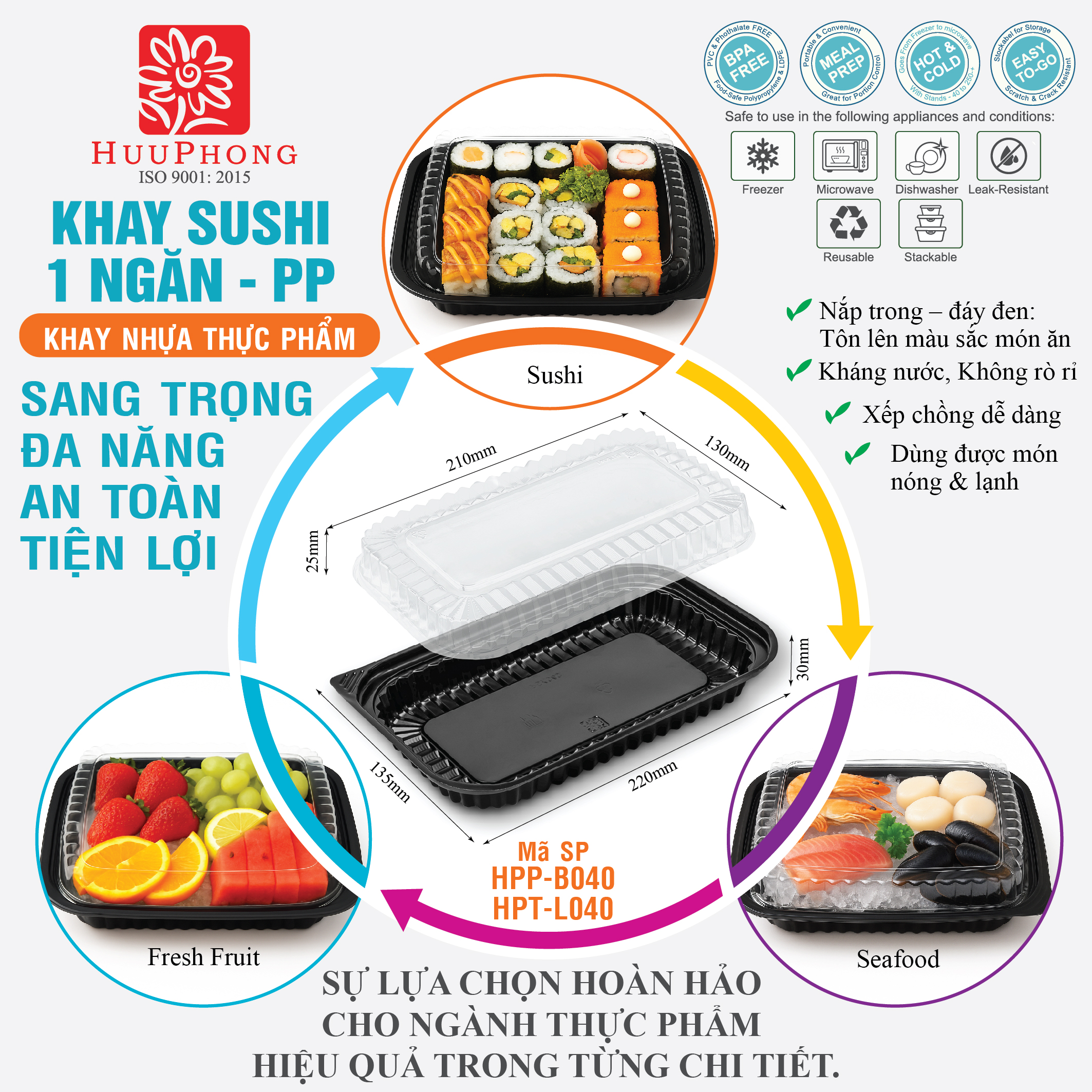 KHAY SUSHI 1 NGĂN - PP